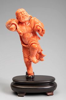 Fighter. China, 20th century.
Coral.
Base carved in wood.