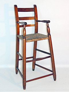 Antique Three-slat Ladder-back Highchair