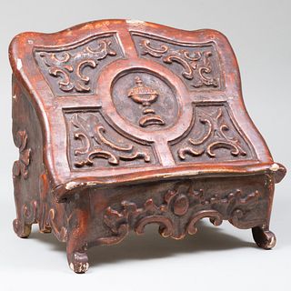 Baroque Style Polychrome and Parcel-Gilt Bookrest