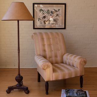 Victorian Mahogany Upholstered Armchair