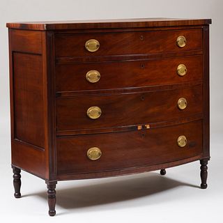 Federal Mahogany Bow-Fronted Chest of Drawers