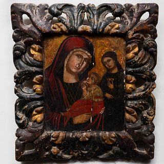 Two Russian or Greek Icons of the Virgin and Child