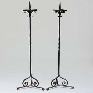 Pair of Wrought Iron TorchÃ¨res