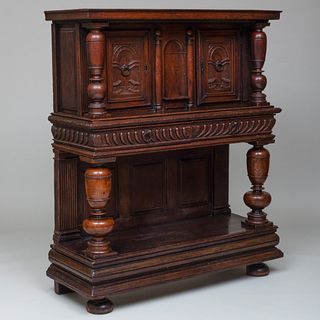 Charles I Style Carved Oak Court Cupboard