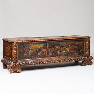 Italian Painted and Parcel-Gilt Cassone