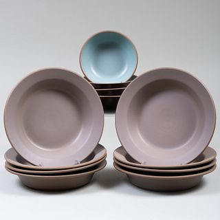 Set of Heath Pottery Dinner Ware and a Set of Six Japanese Crackle Glazed Plates