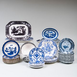 Group of Blue and White Porcelain Tablewares