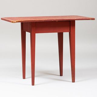 Red Painted Tavern Table