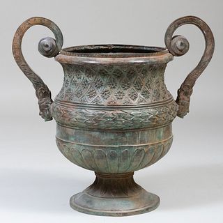 Large Neoclassical Style Bronze Garden Urn