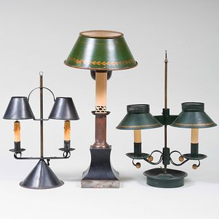 Group of Three TÃ´le Table Lamps