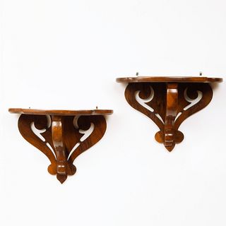 Pair of Neo-Gothic Style Rosewood Brackets
