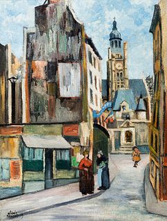 ELISÉE MACLET (Lyons-en-Santerre, 1881 - Paris 1962).
"Church of Saint-Étienne-du-Mont", Paris, 1919.
Oil on canvas.
Signed and dated in the lower lef
