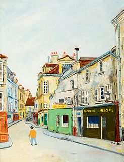 ELISÉE MACLET (Lyons-en-Santerre, 1881 - Paris 1962).
"Montmartre Street".
Oil on canvas.
Signed in the lower right corner.