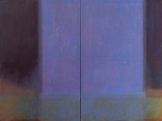 SOLEDAD SEVILLA (Valencia, 1944).
"Time After", 1991.
Diptych. Acrylic on canvas.
Signed, dated and titled on the back.