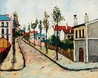 ELISÉE MACLET (Lyons-en-Santerre, 1881 - Paris 1962).
"Montmartre Street".
Oil on cardboard.
Signed in the lower right corner.