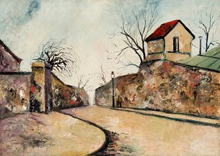 ELISÉE MACLET (Lyons-en-Santerre, 1881 - Paris 1962). "Montmartre Street". Oil on canvas. Signed in the central right area.