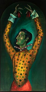 JOAN PONÇ (Barcelona, 1927 - Saint-Paul, France, 1984).
"Flamenco dancer".
Oil on panel.
Signed on the back.