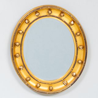 Small English Oval Giltwood Mirror