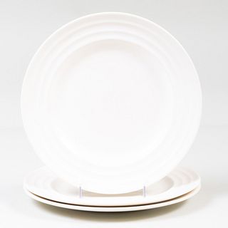 Set of Three Keith Murray for Wedgwood White Glazed 'Moonstone' Dinnerplates