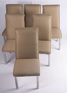 Italian Chrome Dining Chairs, Set of Six (6)