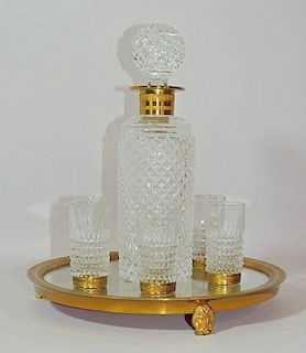 French Cut-Crystal Decanter Set