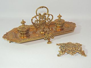 French Bronze Desk Set