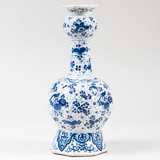 Delft Blue and White Faceted Vase