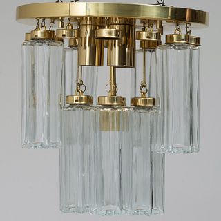 Limburger Brass and Glass '3038' Chandelier, in the Manner of Venini