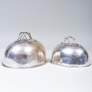 Two Charles Robert Ashbee For The Guild Of Handicrafts Silver Plate Cloches