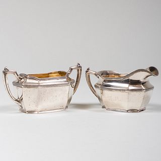 Gorham Silver Sugar Bowl and Creamer