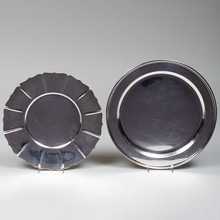 Tiffany & Co. Silver Salver and a Lobed Dish