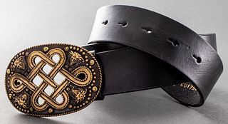 Gianni Versace Black Leather Belt W Medusa Buckle
