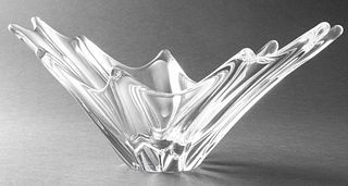 Daum France Freeform Glass Centerpiece Bowl