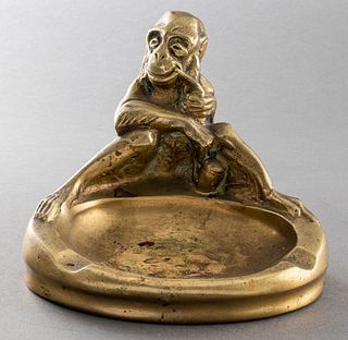Bronze "Monkey Smoking a Pipe" Vide Poche