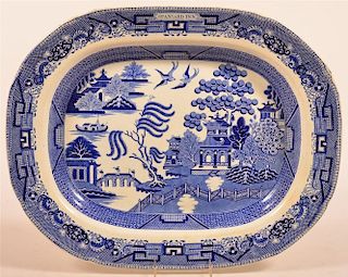 Blue Willow Pattern China Platter by Davenport.