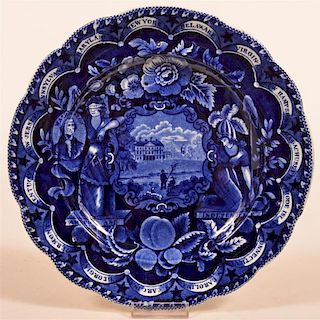 Historic Blue Staffordshire "States" Plate.
