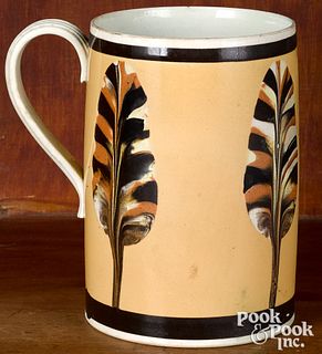 Mocha mug, with fan decoration