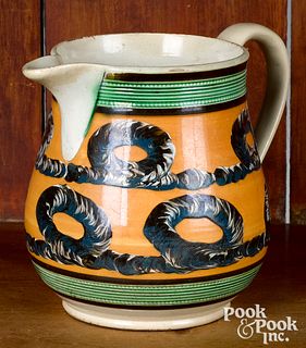 Mocha pitcher, with earthworm decoration