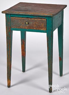 Painted pine one-drawer stand, early 19th c.