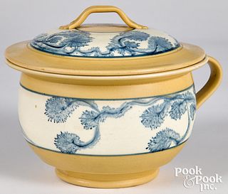 Yellowware lidded pot