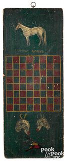 Painted pine gameboard, late 19th c.
