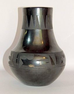San Ildefonso Blackware Pottery Vase