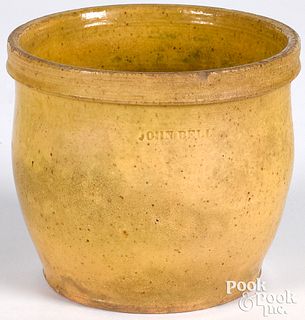 Pennsylvania redware crock, 19th c.