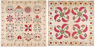 Two appliqué quilts, 19th c.
