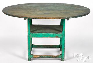 Painted pine chair table, 19th c.