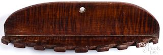 Tiger maple hanging spoon rack, 19th c.