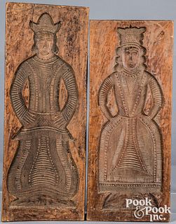 Two Dutch carved cakeboards, 19th c. of a king and