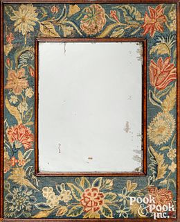 George II walnut veneer mirror, mid 18th c.