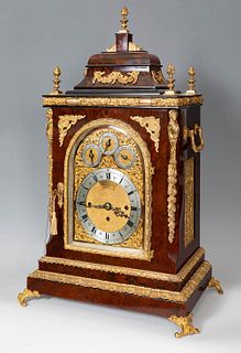 "Victorian mantel clock. London, ca.1820. Tortoiseshell and gilt bronze. It would chime in hours, a half and a quarter. Inscription on the dial: John 