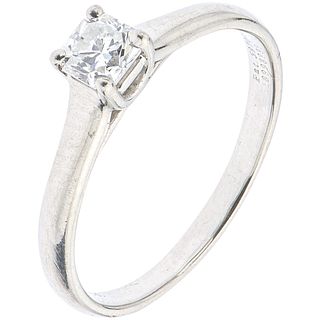 SOLITAIRE RING WITH DIAMOND IN .950 PLATINUM, TIFFANY & CO. Lucida Tiffany cut diamond  ~0.35 ct. Size: 6 ¼